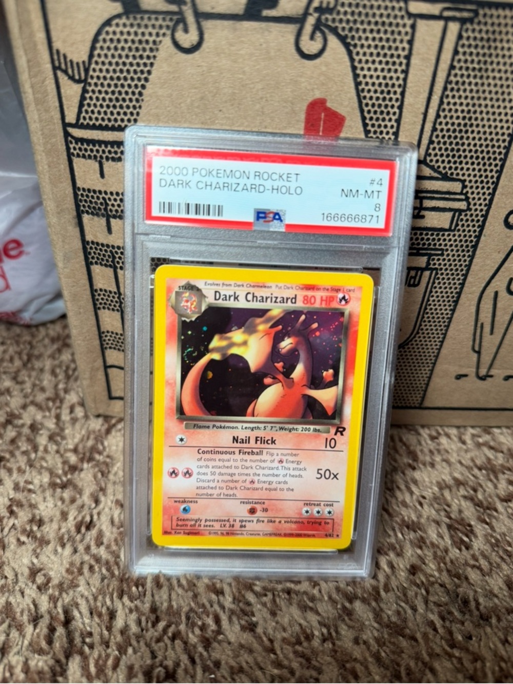 Dark Charizard 4/82 Team Rocket Holo PSA 8 SWIRL